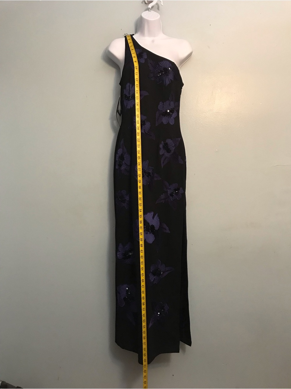 One-Shoulder Dress with Floral Detail